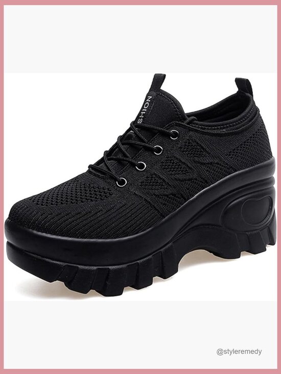 Shoes - Platform Sneakers Comfortable Breathable Wedge Shoe Orthopedic Walking Arch